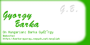 gyorgy barka business card